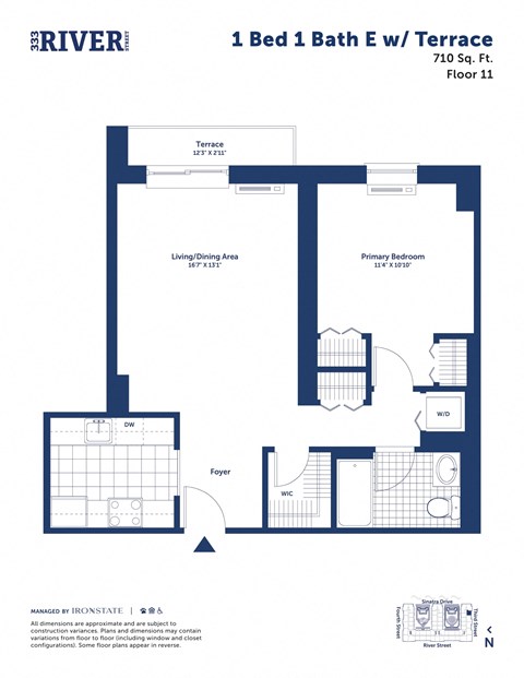 this image shows a floor plan of a bedroom apartment